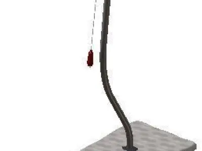 Stone forged metal lamp 3D model