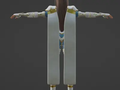 Cyber Punk Female Character Low-poly 3D model 3D model