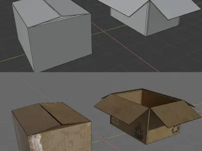 Cardboard Box Low-poly 3D model
