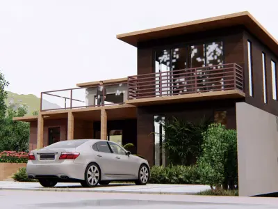 Villa C9 - Sketchup dwg lumion render picture 3D model