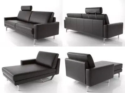 Bolero four different leather sofas 3D model