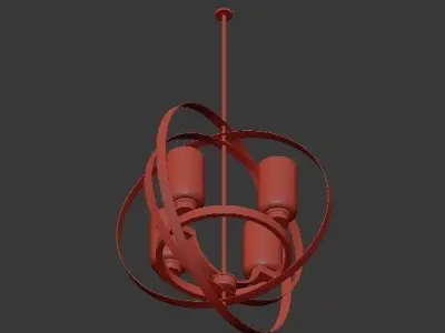Globe  Nickel Chandeliers 3D model