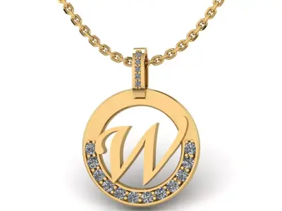 W Letter Pendant 3D print model