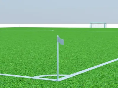 Football field Low-poly 3D model