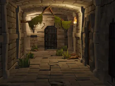 Dungeon pack - Low poly Hand painted 3d model Low-poly 3D model