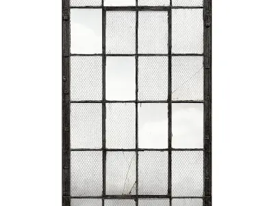 Warehouse metal window frame - bedroom furniture sets home Low-poly 3D model