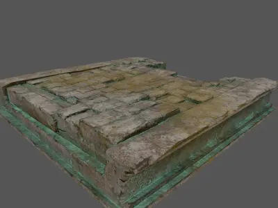 Stairs brick wall Low-poly 3D model purchase