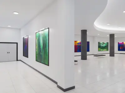 Art Museum Gallery Interior 3 Low-poly 3D model
