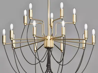 Chandelier modern in gold 3D model