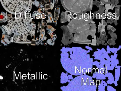 Futuristic Spherical Robot model pack Low-poly 3D model