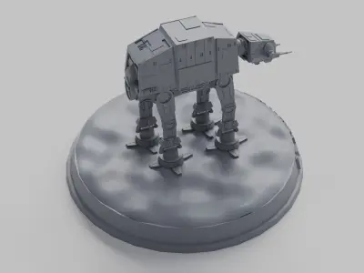 3D Printable AT AT Fighter Star Wars Low-poly 3D model