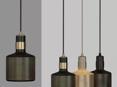 Riddle Pendant Lamp Black designed 3D model
