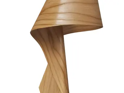 Twisted Wood Table Lamp Low-poly 3D model