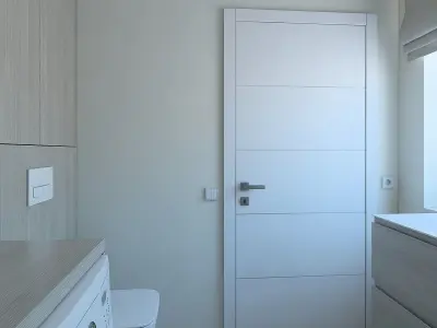 Beautiful toilet room with washing area 3D model