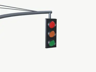 Traffic Light and Pedestrian Signal Low-poly 3D model