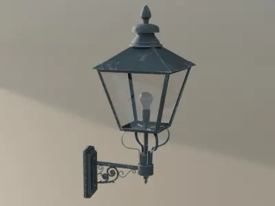 Vintage wall Street Lamp 3D model