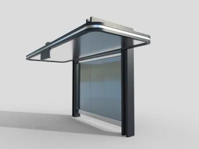Bus Shelter 09 Low-poly 3D model