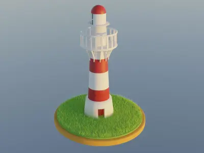 3D lighthouse lowpoly Low-poly 3D model