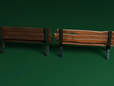 Benches Low-poly 3D model