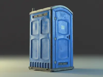 Public Portable Toilet PBR Game Ready Low-poly 3D model