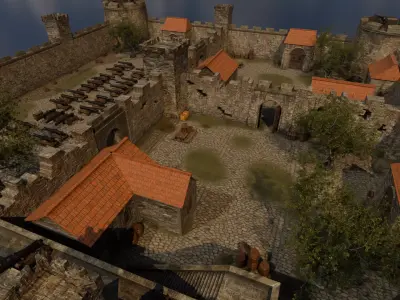 Medieval Castle Layout 3D model