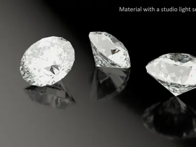 Diamond with PBR material on accurate geometry model 3D model