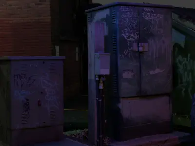 Utility Box 001 - Photoscanned  Free 3D model