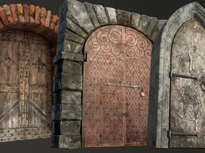 Medieval Doors 3D Model Pack