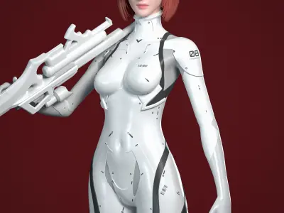 Warrior Girl      Marmoset Toolbag Scene 3D model