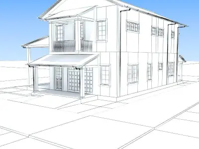 Apartment with garage-1 3D model