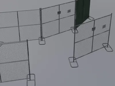 Construction Site Fence Low-poly 3D model