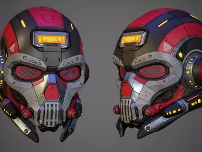 Sci Fi Helmet p02 Low-poly 3D model