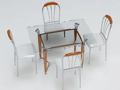 Chair and Table Set 3D model