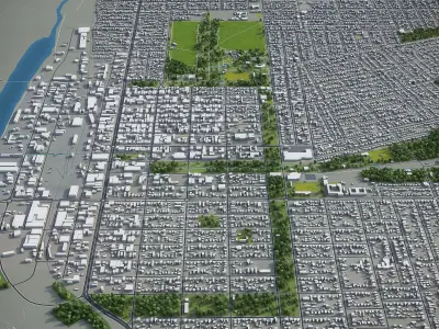 Invercargill  Low-poly 3D model