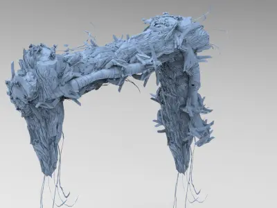 Deep Asteroid mine facility exterior collection 2 3D model