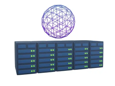 Huge Server Computing Icon v1 002 Low-poly 3D model