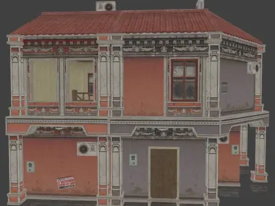 CENTRAL HOUSE 1 Low-poly 3D model