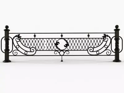 Protections wrought iron railing 3D model