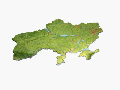 Ukraine High resolution 3D relief maps 3D model