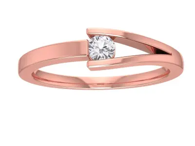 Solitaire Wedding Engagement Women Band Ring 3D print model shop