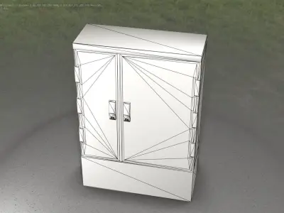Cable Distribution Cabinet 6 Low-poly 3D model