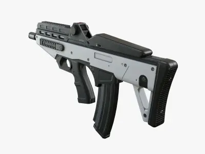Sci Fi Gun Low-poly 3D model 8