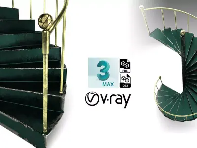 3 staircase models 3D model