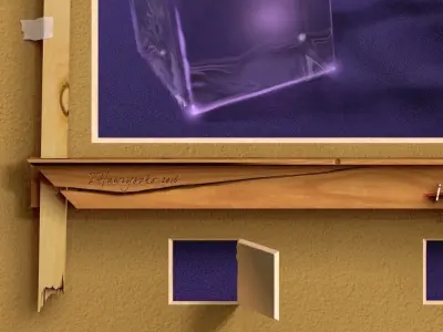 Graphics with glass 3D model