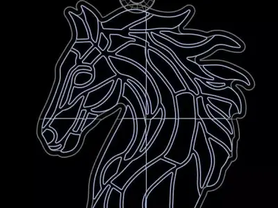 Horse Head Enamel Pendant 3D print model