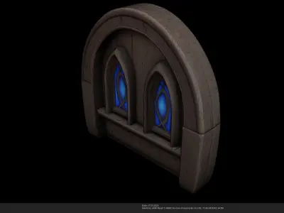 Stylized Fantasy Window - AI  Low-poly 3D model