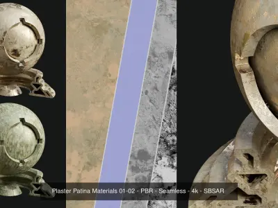 Patina Material Collection 01-20 - PBR - Seamless - 4k - SBSAR 3D Model Pack