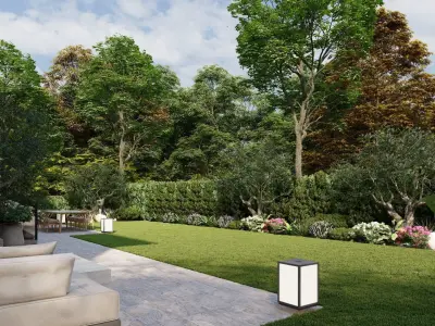 3D Exterior Scene 3D model design garden and landscape 3D model 10