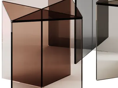 Exenza LIFT X Square glass coffee tables 3D model