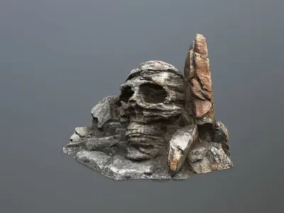 Skull Rock Low-poly 3D model buy